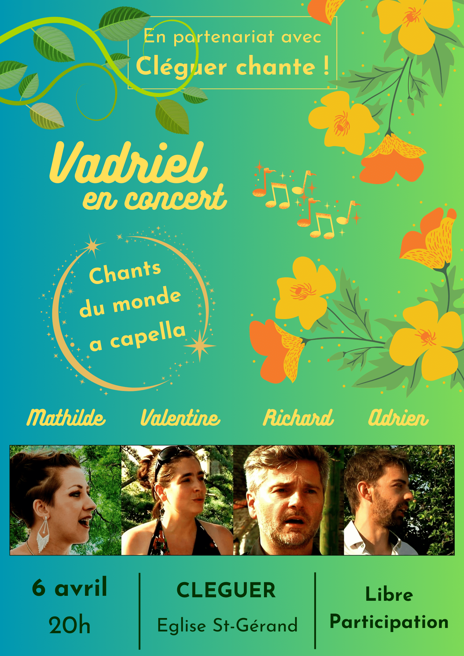 Concert de printemps - Ensemble vocal le 6 Avril à 20h