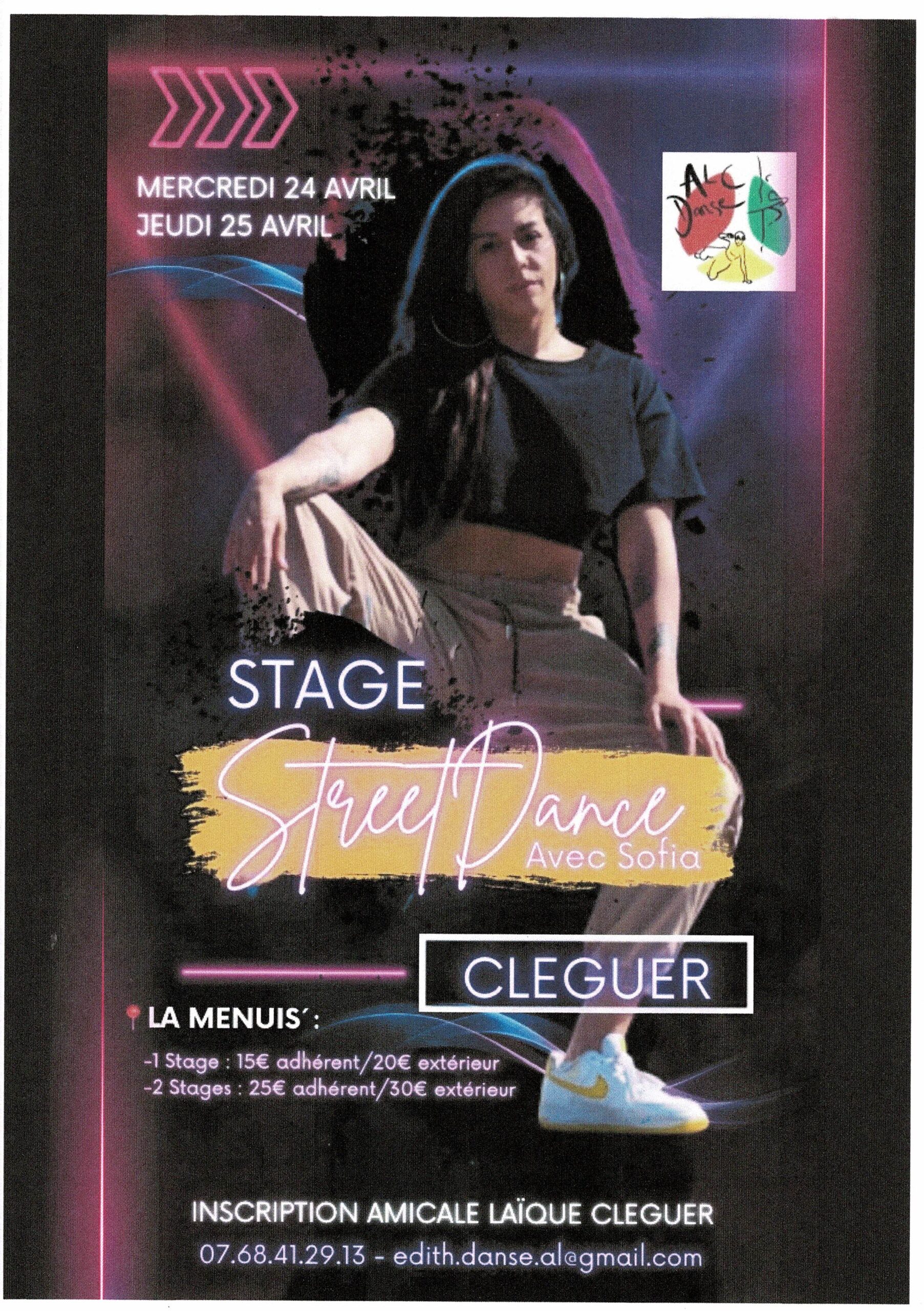 Stage Street Dance avec Sofia à la salle La Menuis' les 24 et 25 avril
