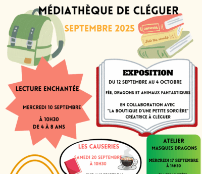 ​MEDIATHEQUE📚​🃏​🖼️​ Programme du mois de Septembre📅