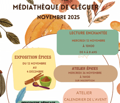 ✅​ MÉDIATHÈQUE📚🃏🖼️​ 📅 Programme du mois de Novembre🪾🍁