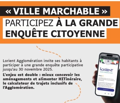 ✅ LORIENT AGGLOMÉRATION – Enquête participative sur la qualité de marche à Lorient Agglomération 🔍